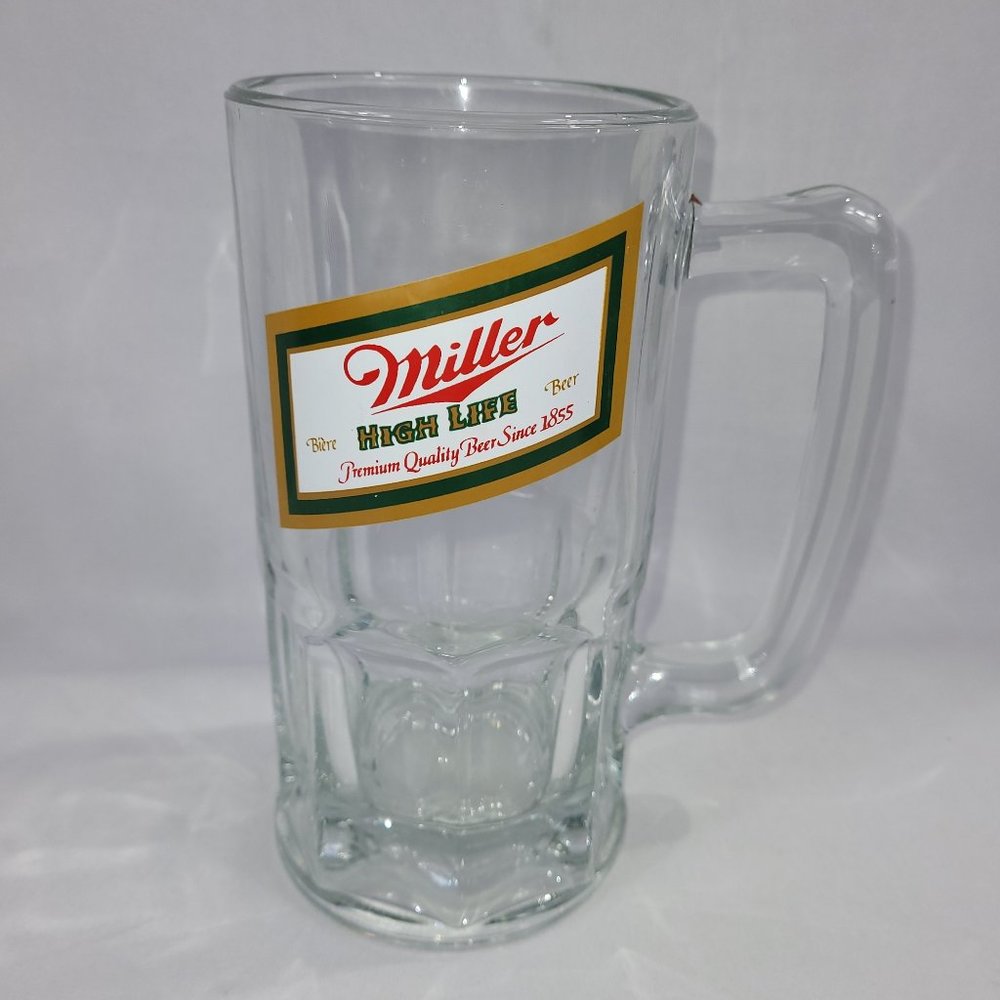 Miller High Life Beer Oversize Giant Vintage Glass Large 8" Mug